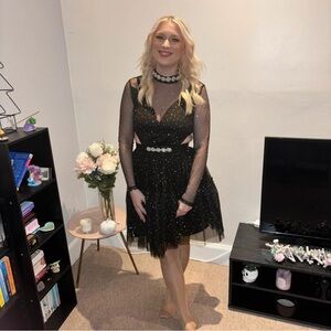 SHEIN Black Dress with Gold Details